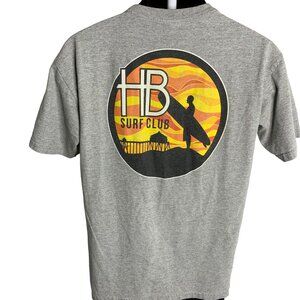 Jacks Surfboards Crewneck T Shirt M Grey Short Sleeve Double Sided HB Cali